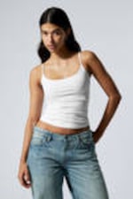 Vit - Tight strappy scoop-neck linne - 1