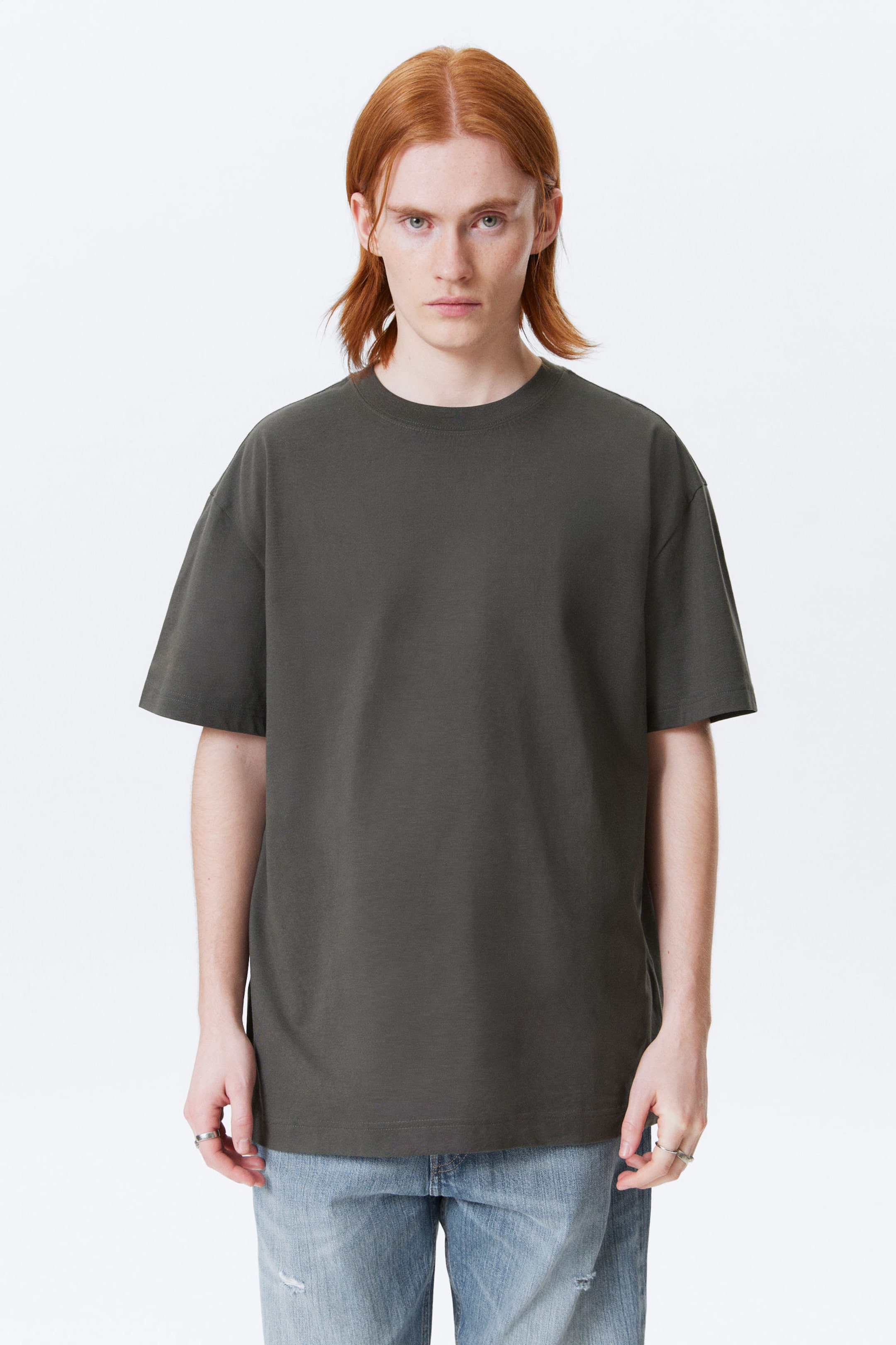 Dark Grey - Oversized Heavyweight T-shirt - 1