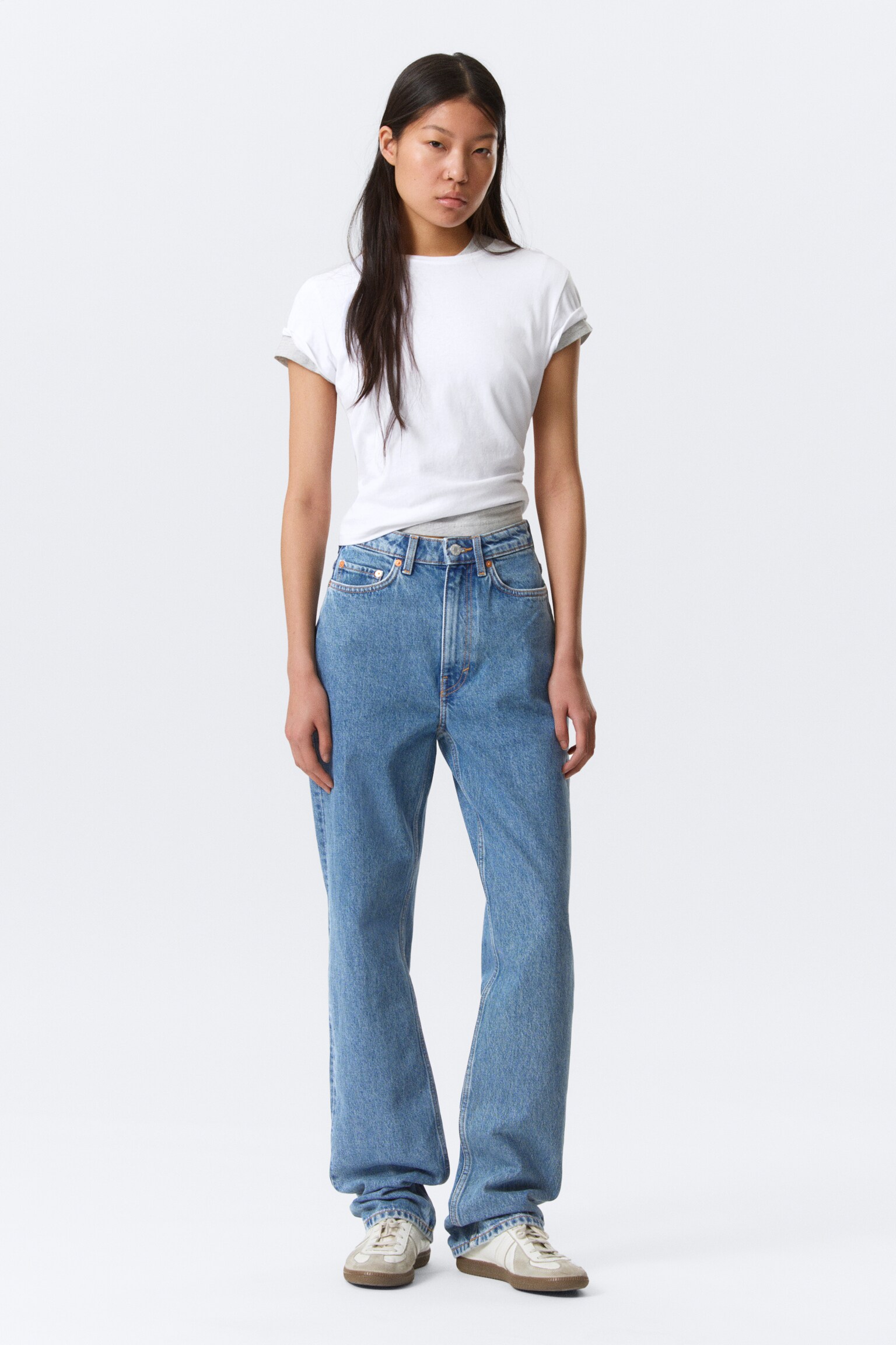 Rowe Super High Waisted Regular Straight Leg Jeans - 90s Blue - Mittelblau/Port Blue - Hellblau/Angel Blue - Dunkelblau/Echo Black - Black - 1