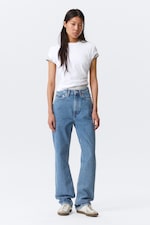 90s Blue - Medium Blue - Rowe Super High Waisted Regular Straight Leg Jeans - 0