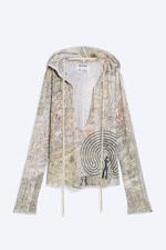 Dusty Mole - Printed Hooded Stud Top - 4
