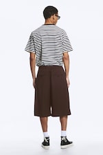 Mörkbrun - Mid Rise Loose Suiting Shorts - 3