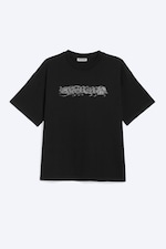 Black - Karma - Boxy Printed Graphic T-shirt - 4