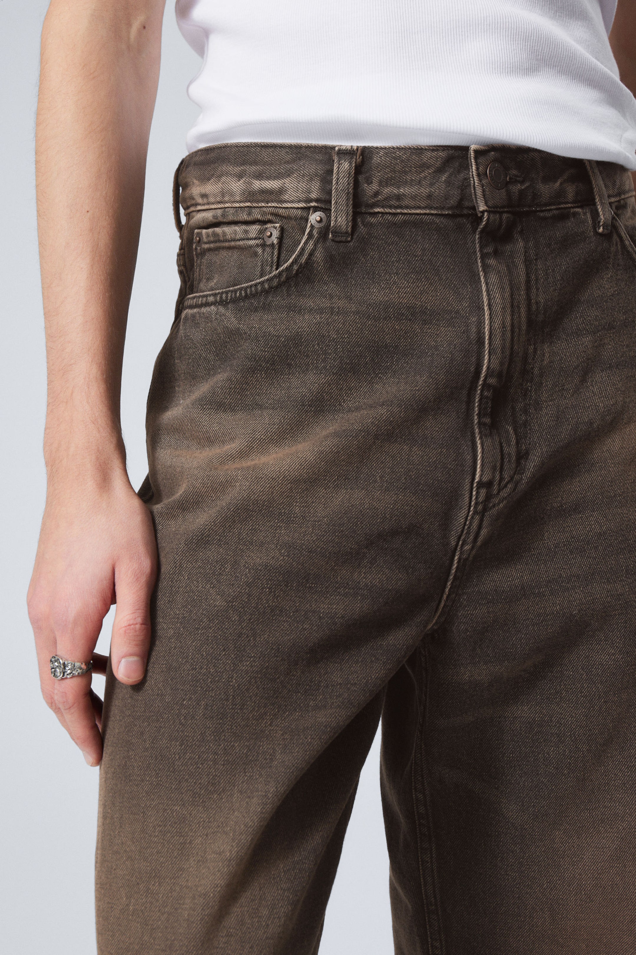Bruin met wassing - Galaxy Loose Straight Leg Jeans - 4