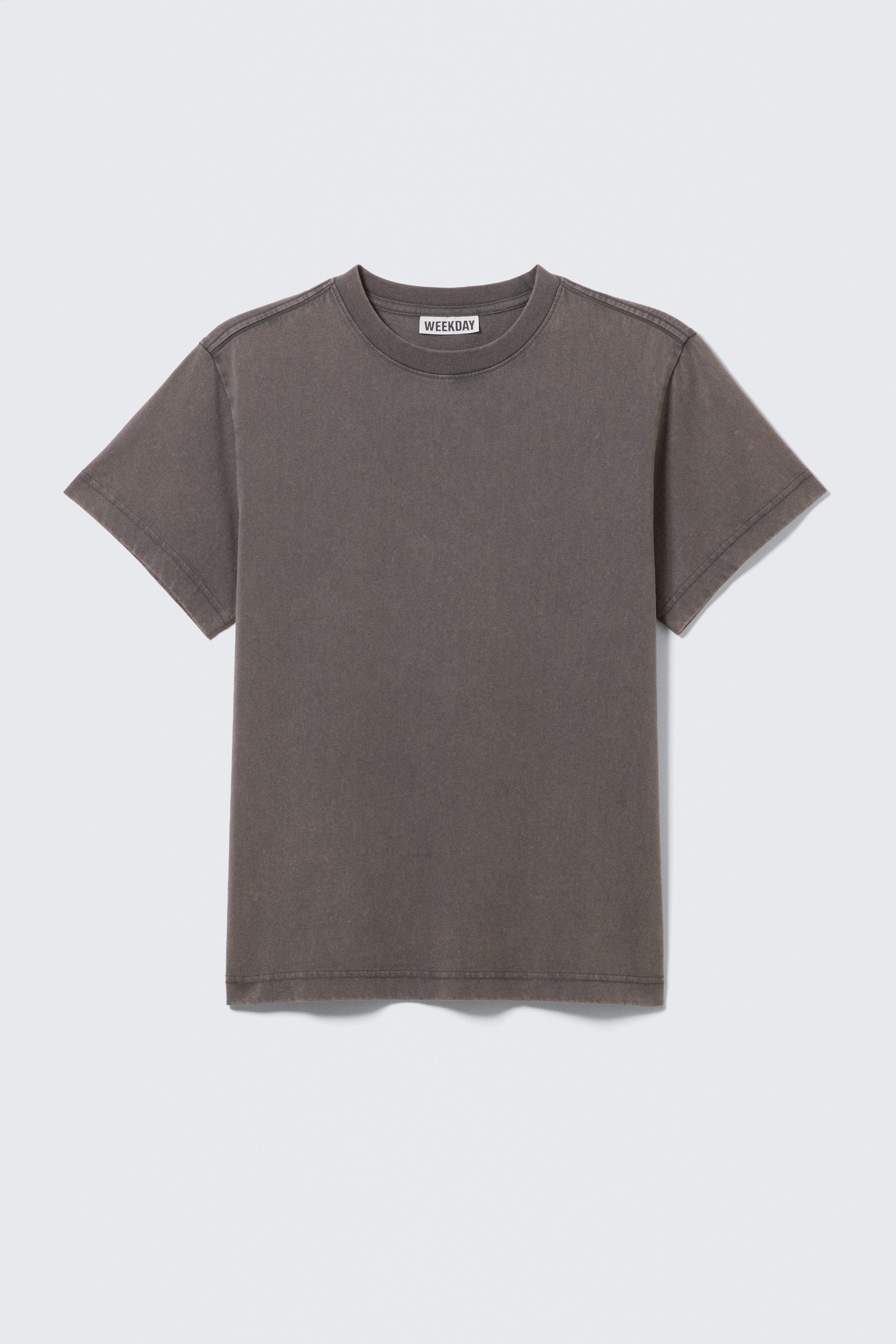 Dark Grey - Shrunken Short-Sleeved Cotton T-shirt - 3