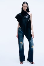 Washed Mid Blue - Energy low waist bootcut jeans - 0