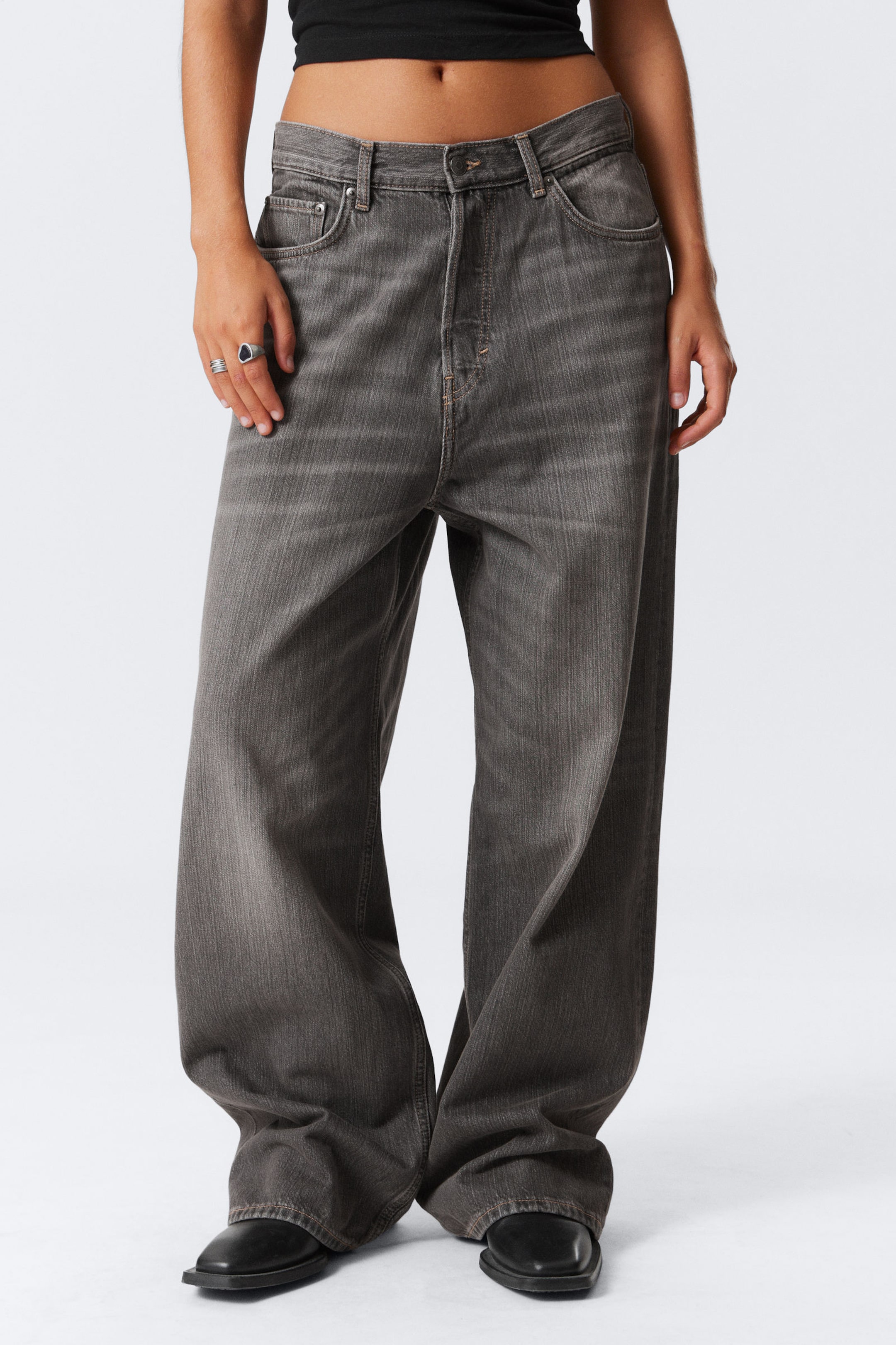 #5B5C5F - Astro Loose Baggy Leg Jeans - 2