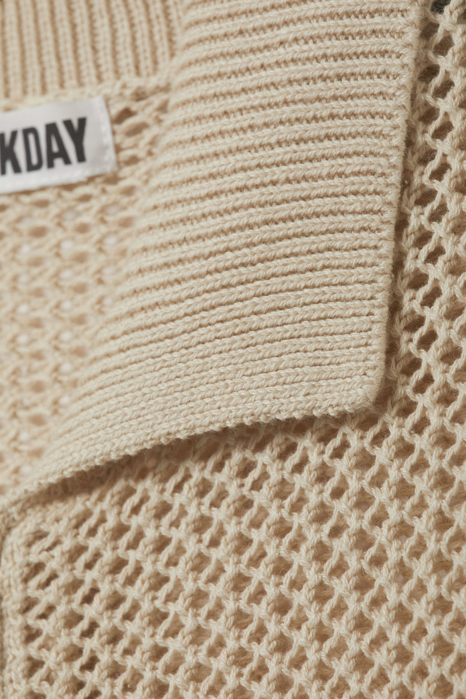knitted cotton zip cardigan - Light Beige | Weekday GB