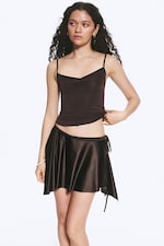 Dunkelbraun - Trägertop mit V-Ausschnitt - 0