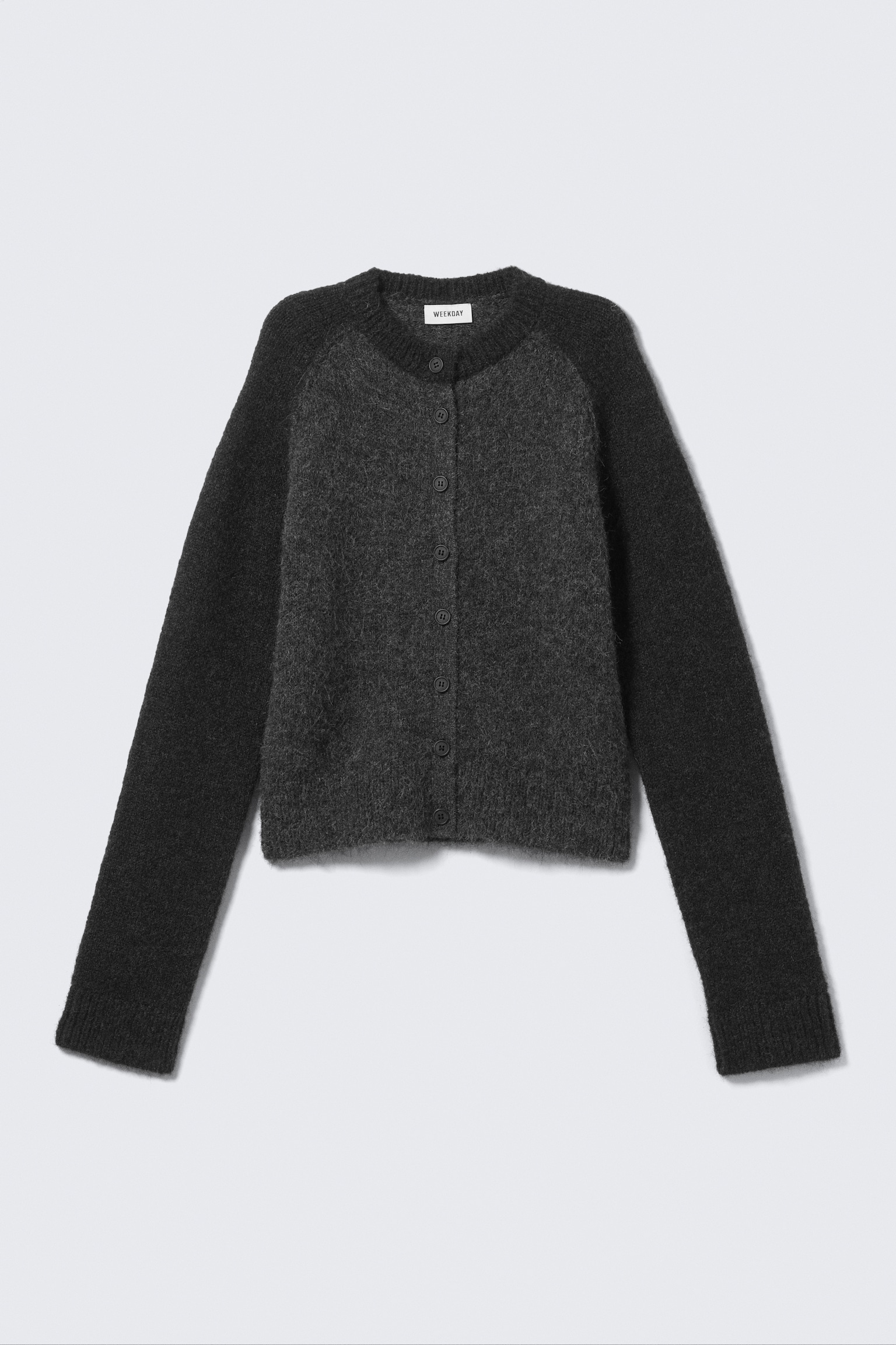 Soft Slim Fit Wool Blend Cardigan - Dark Grey Melange/Light Mole/Dark Green - 2