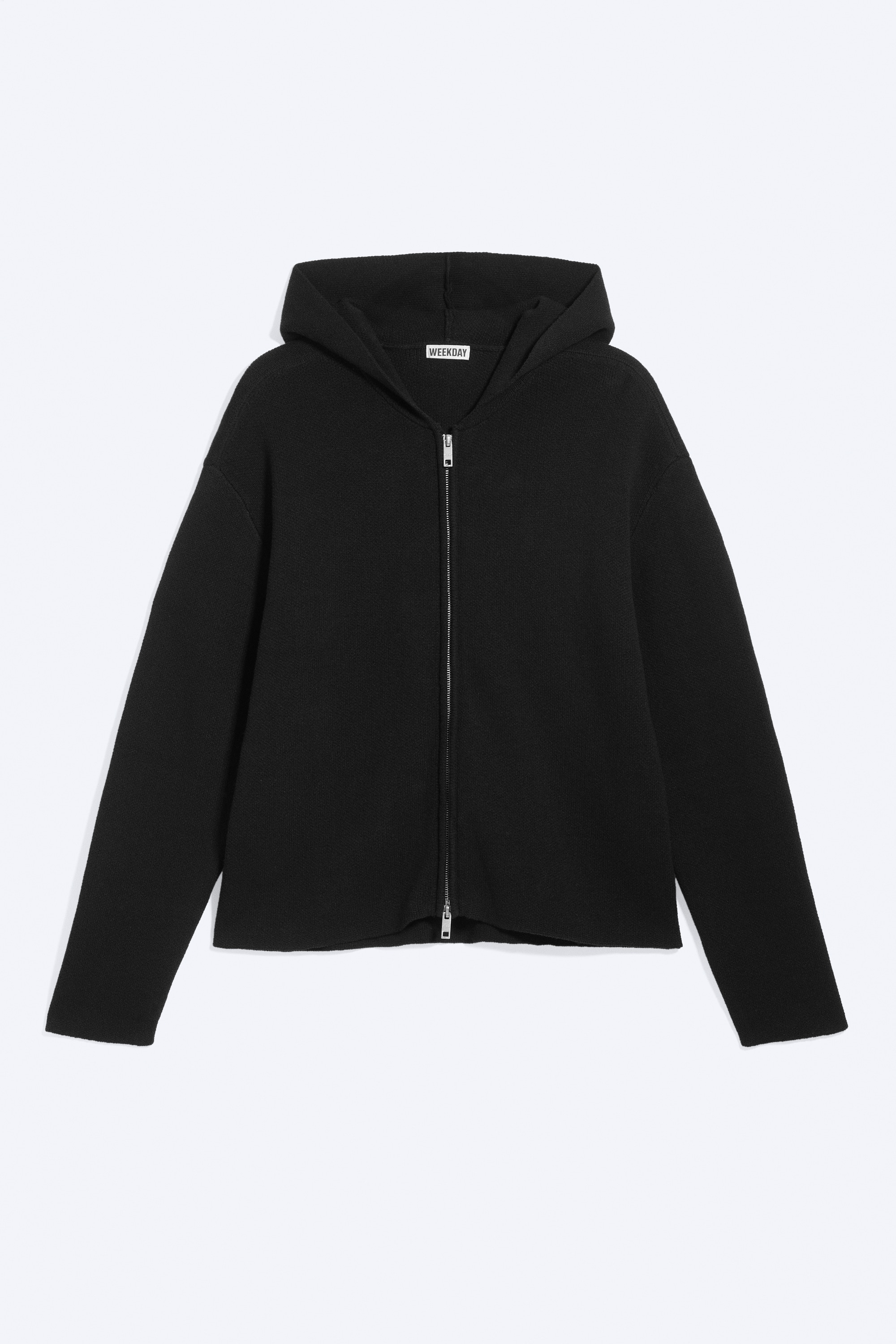 Zip-Hoodie aus Strick - Schwarz/Khakigrün