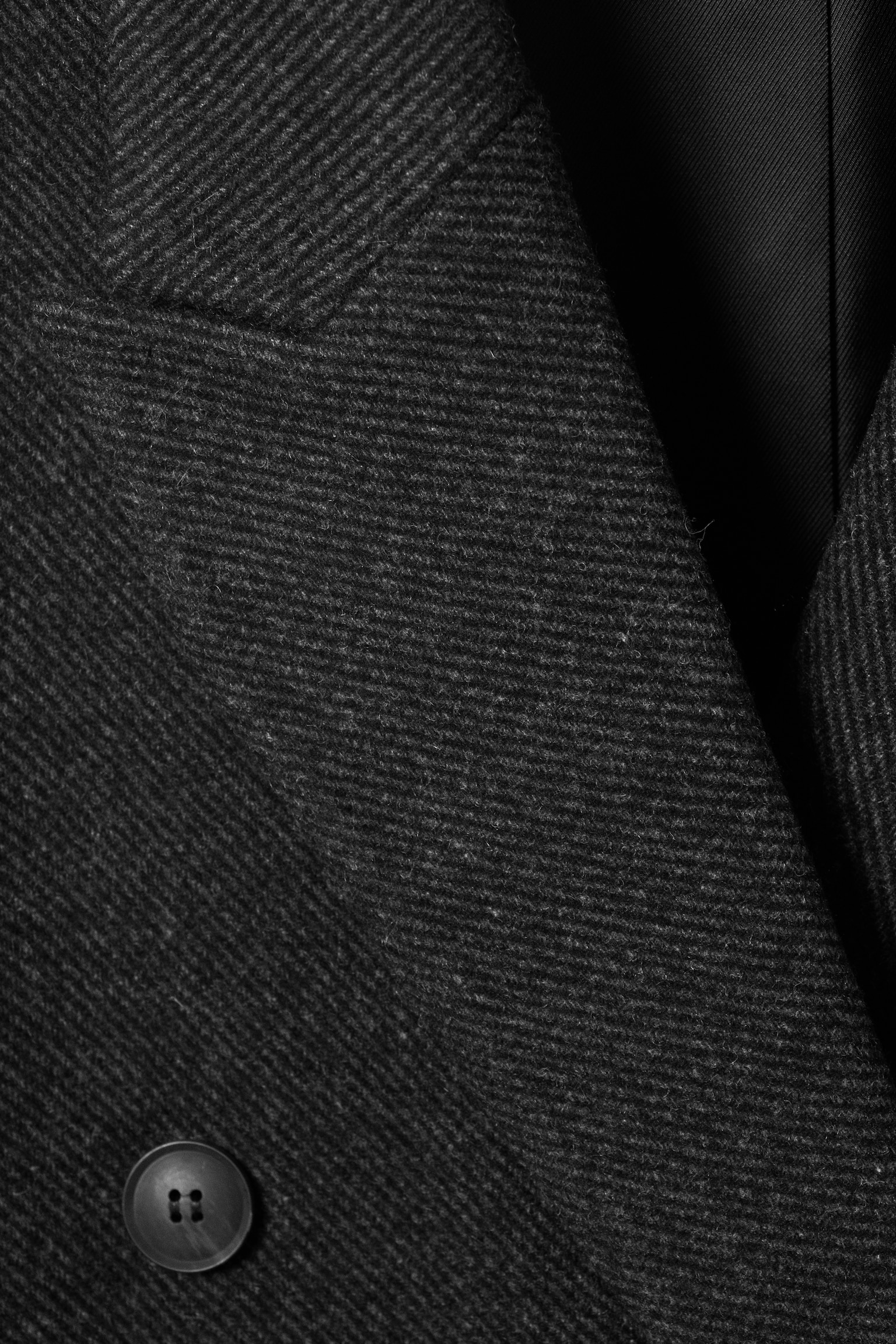 Oversized Double-Breasted Wool-Blend Coat - Dark Grey/Black/Dark Brown - 3