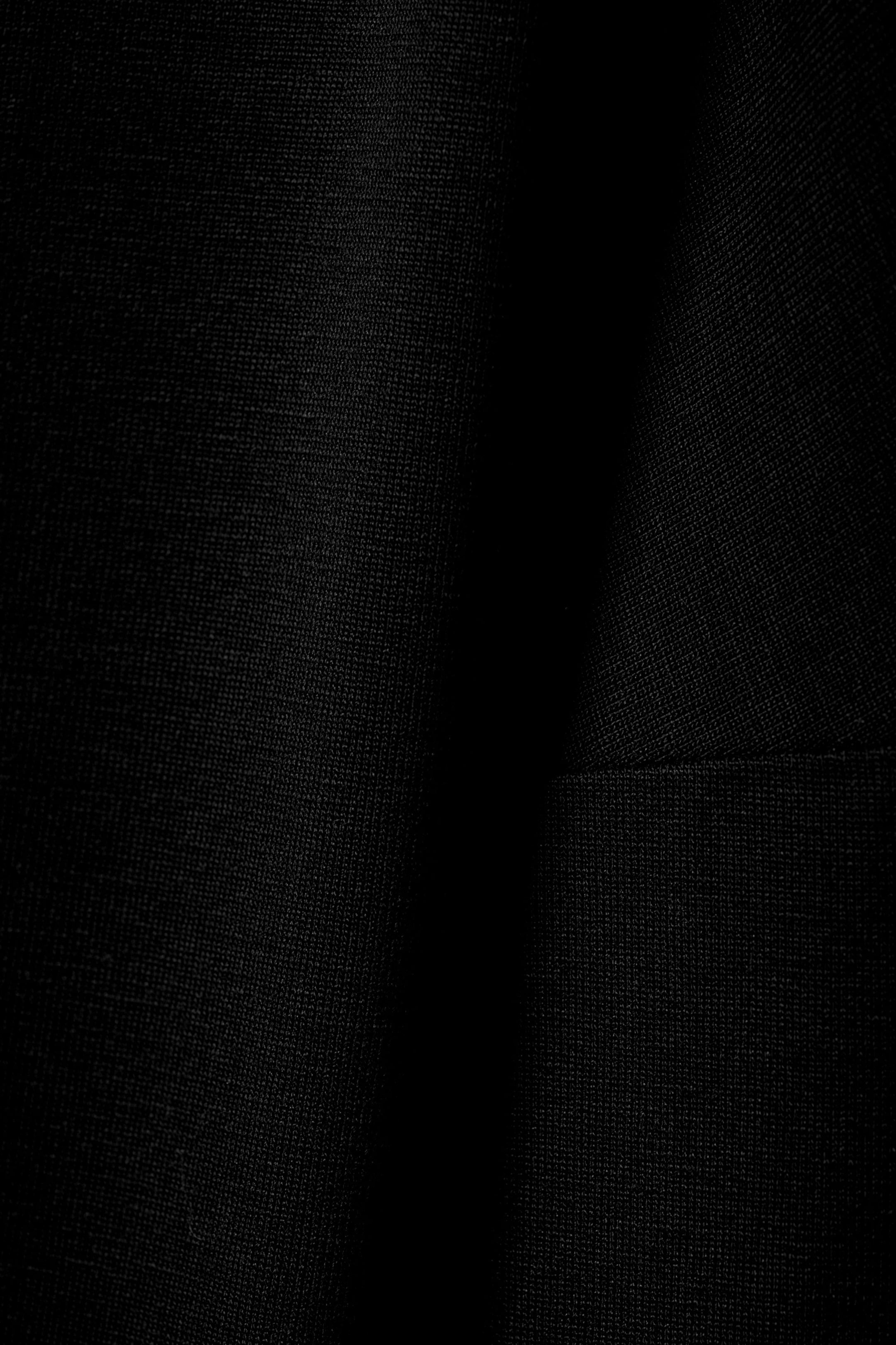 Black - Draped Long-Sleeved Lyocell Top - 2