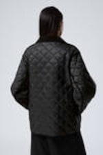 Schwarz - Gesteppte Oversize-Innenjacke - 3