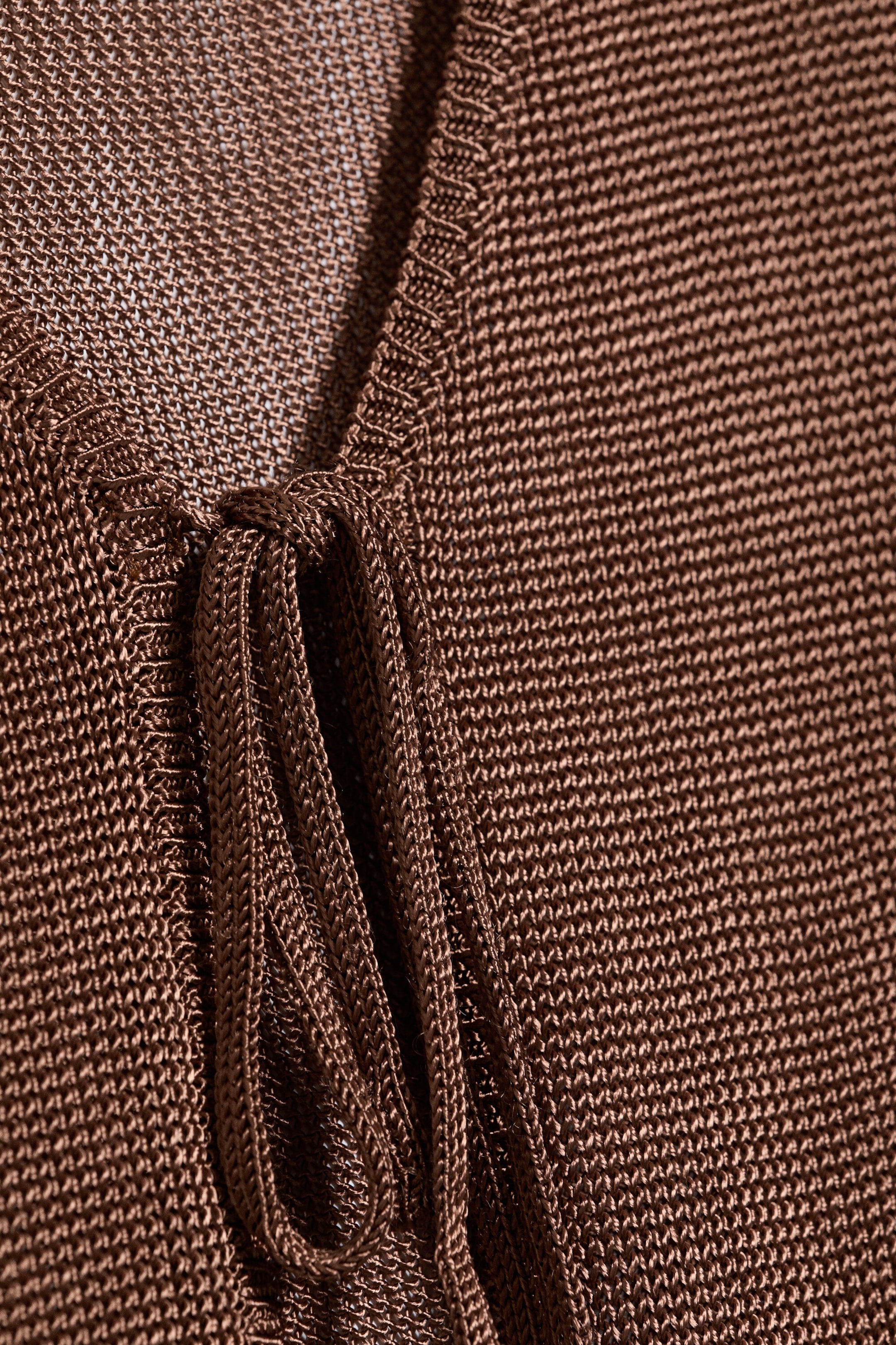 Bruin - Gebreid vest met V-hals - 4