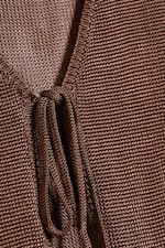 Bruin - Gebreid vest met V-hals - 4