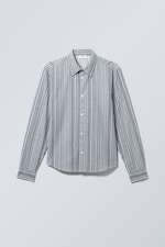 Blue Stripes - Oscar stripete skjorte med normal passform - 0