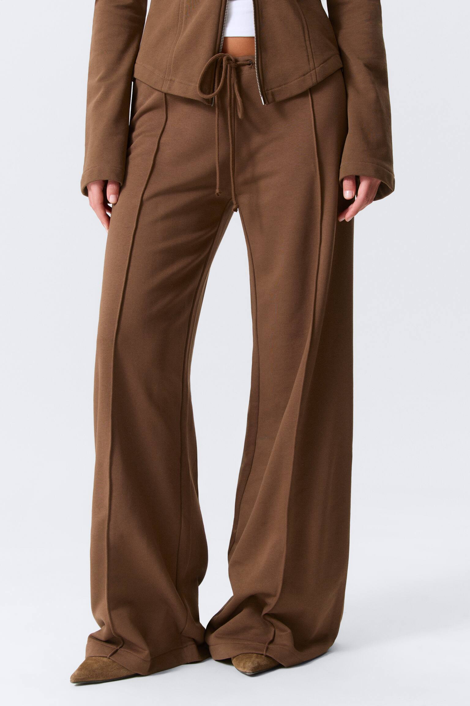 Spodnie dresowe Low Rise Loose Wide Leg - Brązowy - 6