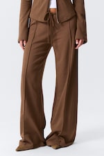 Braun - Lockere Low-Waist-Sweatpants mit weitem Bein - 2