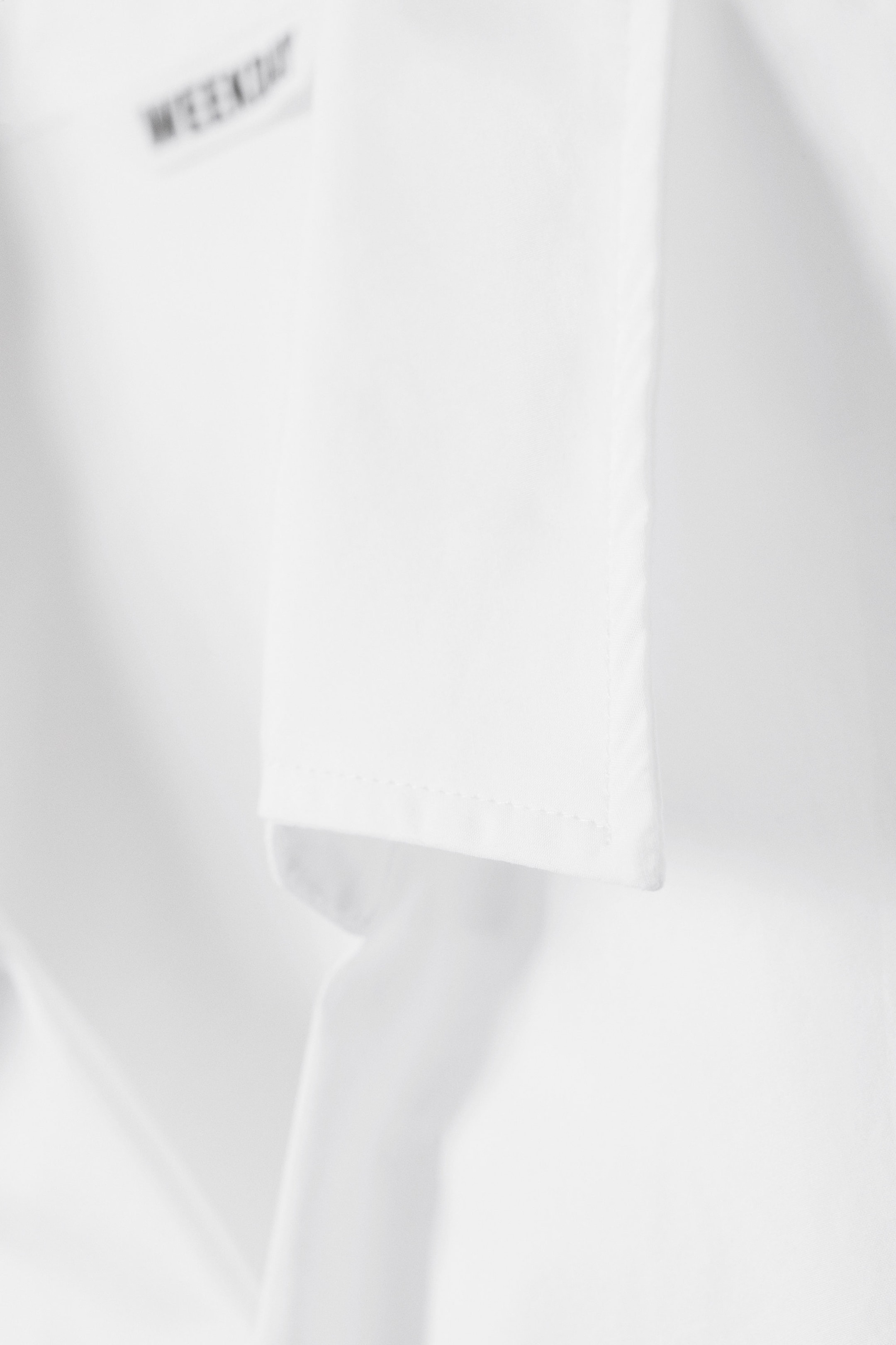 White - Long-Sleeved Asymmetric Mini Shirt Dress - 2