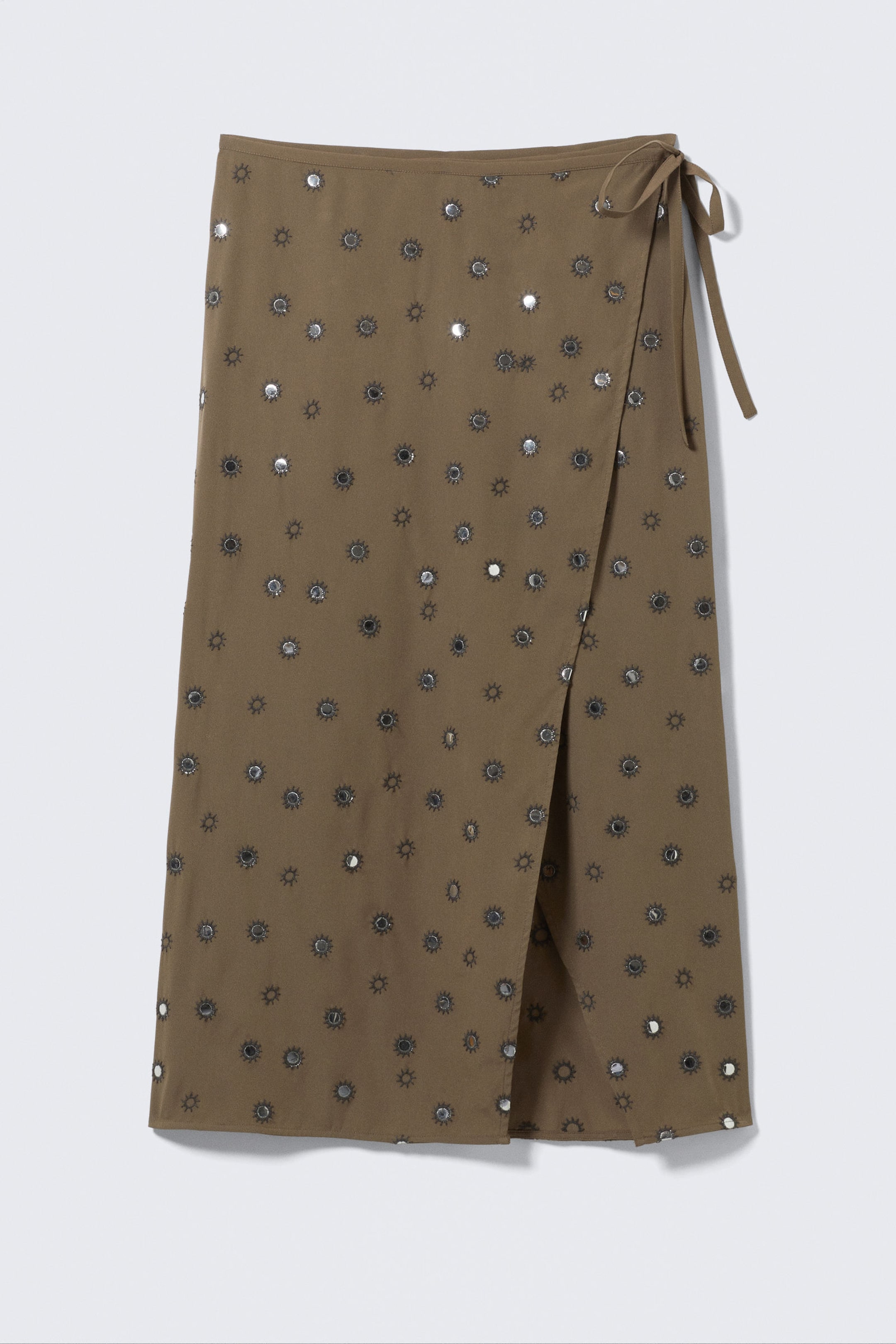 Dark Mole - Sequin Wrap Midi Skirt - 4