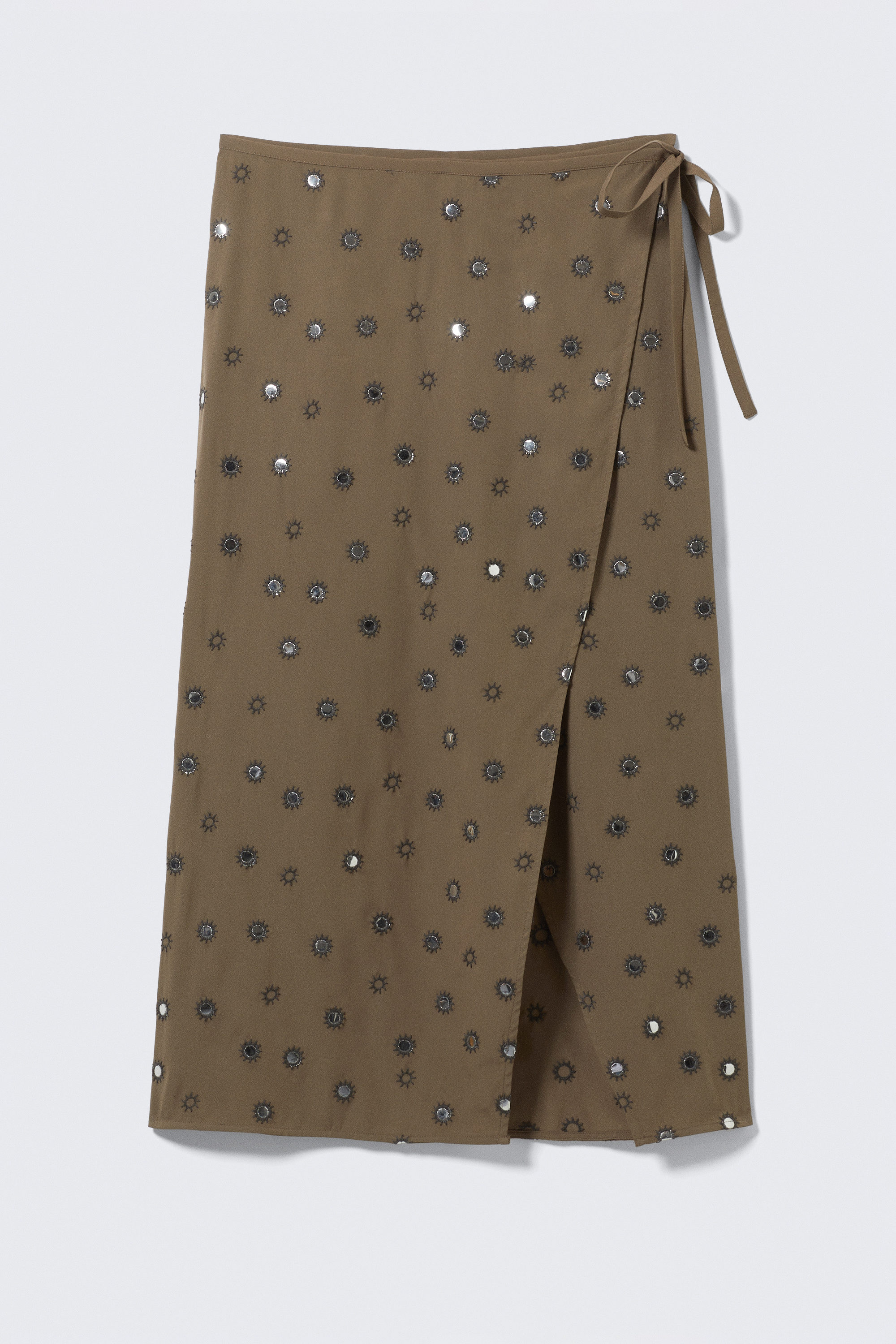 Dark Mole - Sequin Wrap Midi Skirt - 1