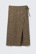 Dark Mole - Sequin Wrap Midi Skirt - 0