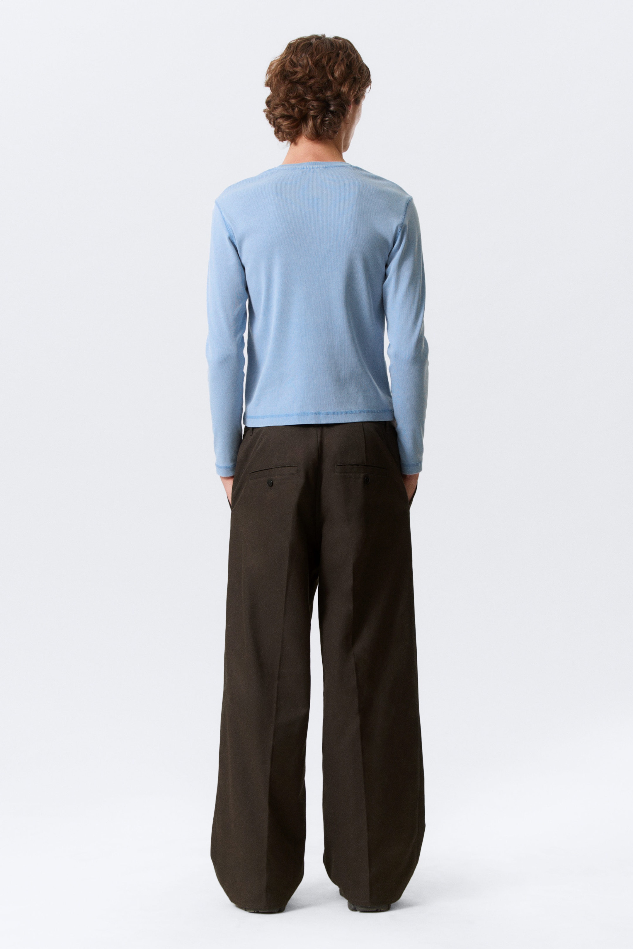 Dark Brown - Emil Loose Fit Chino Trousers - 3