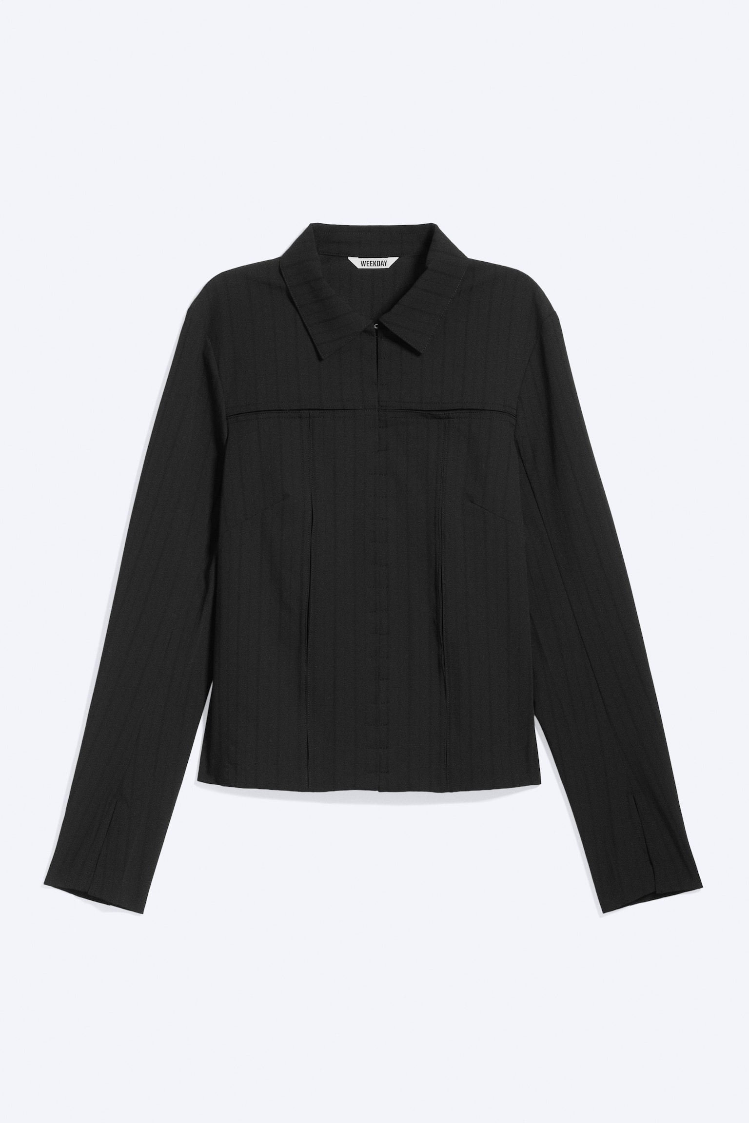 Langarmshirt in A-Linie mit schmaler Passform - Schwarz