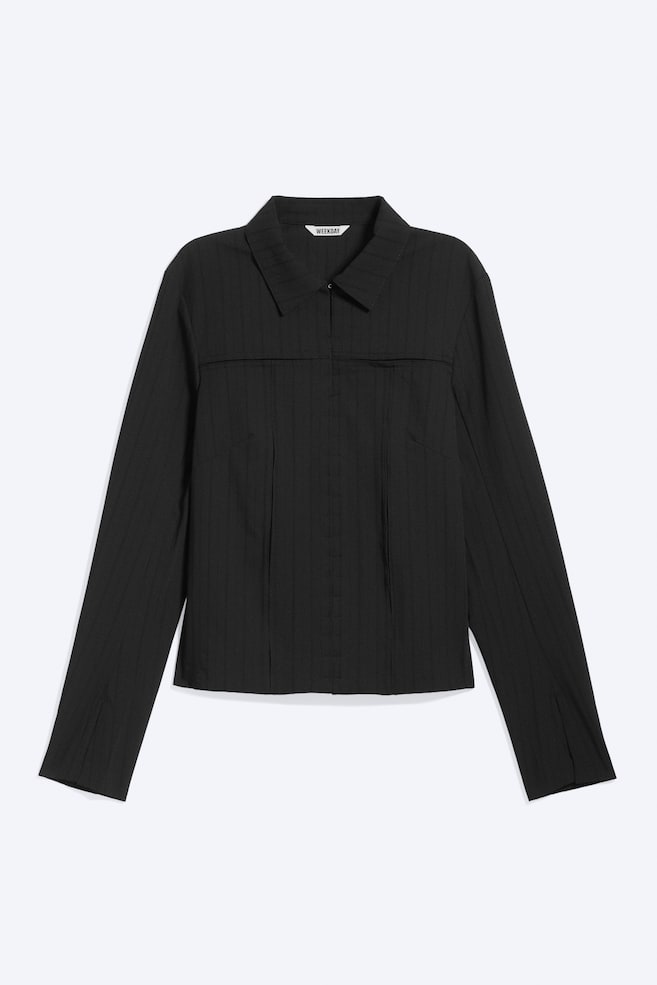 Slim Fit A-lijn Longsleeve - Zwart - 1