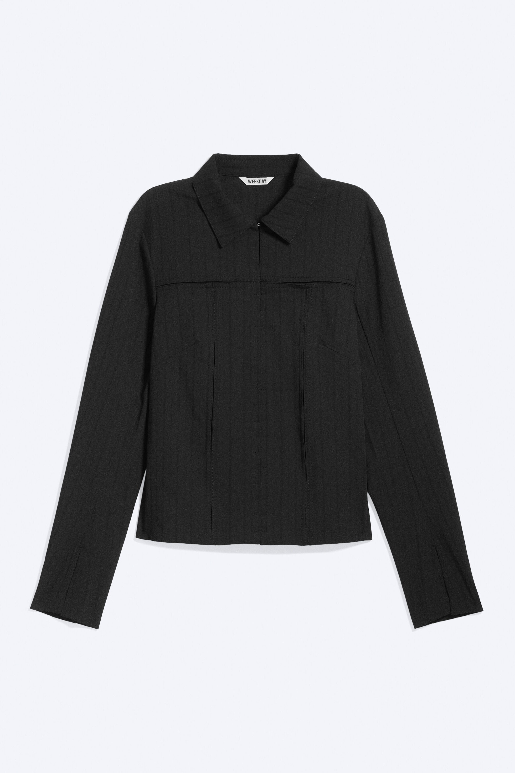 Black - Slim fit A-line Longsleeve - 1