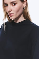 Dunkles Marineblau - Oversized-T-Shirt mit langen Ärmeln - 1