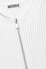 Off-white - Ribbed Fitted Zip Cardigan - 5