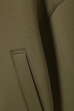 Khaki Green - Loose Scuba Bomber Jacket - 1