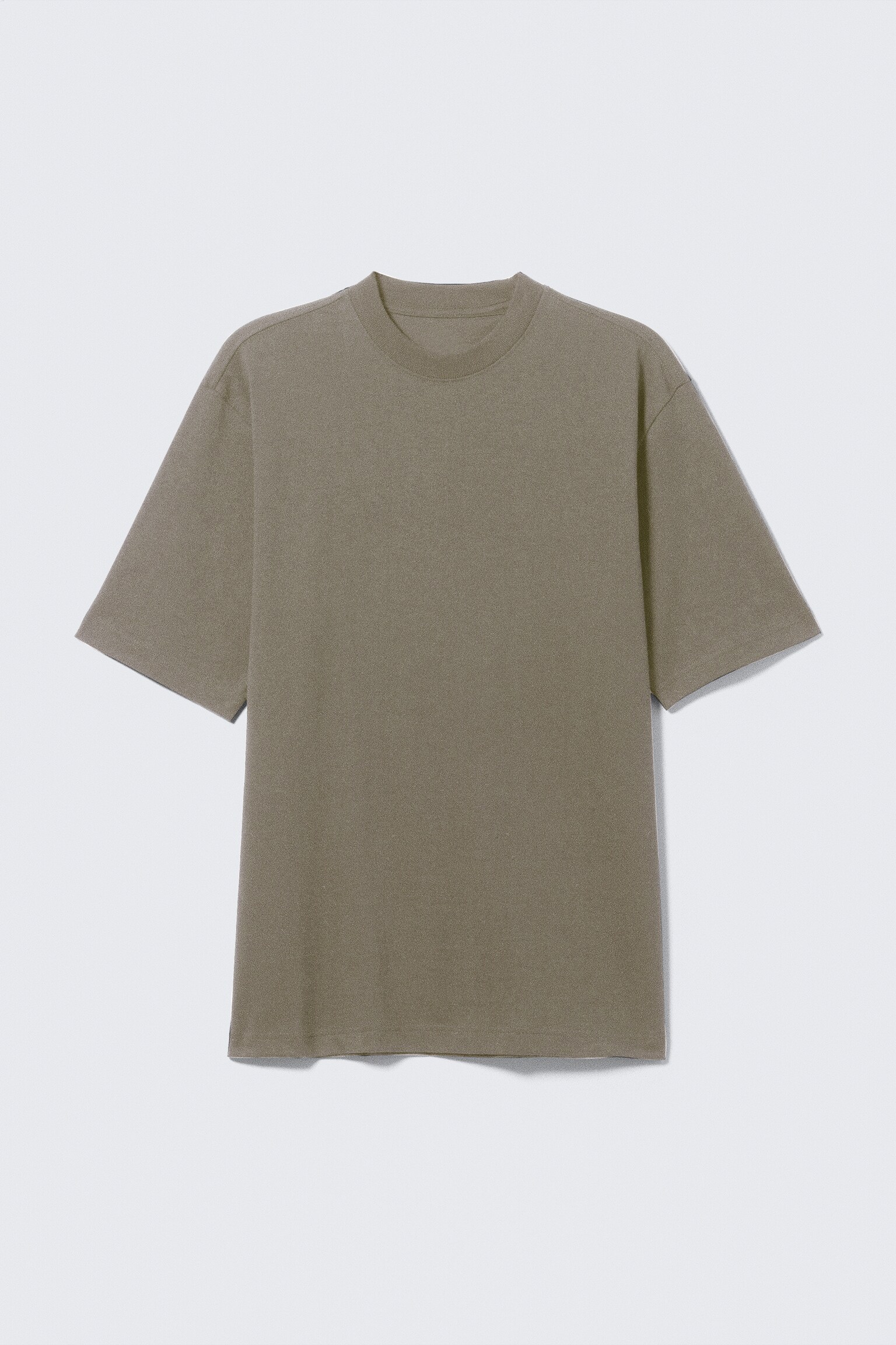 Relaxed Fit Short-Sleeved Cotton T-shirt - Dusty Khaki Green/Dark Green/Black/White/Light Blue/Navy Blue - 2