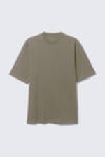 Dusty Khaki Green - Relaxed Fit Short-Sleeved Cotton T-shirt - 3