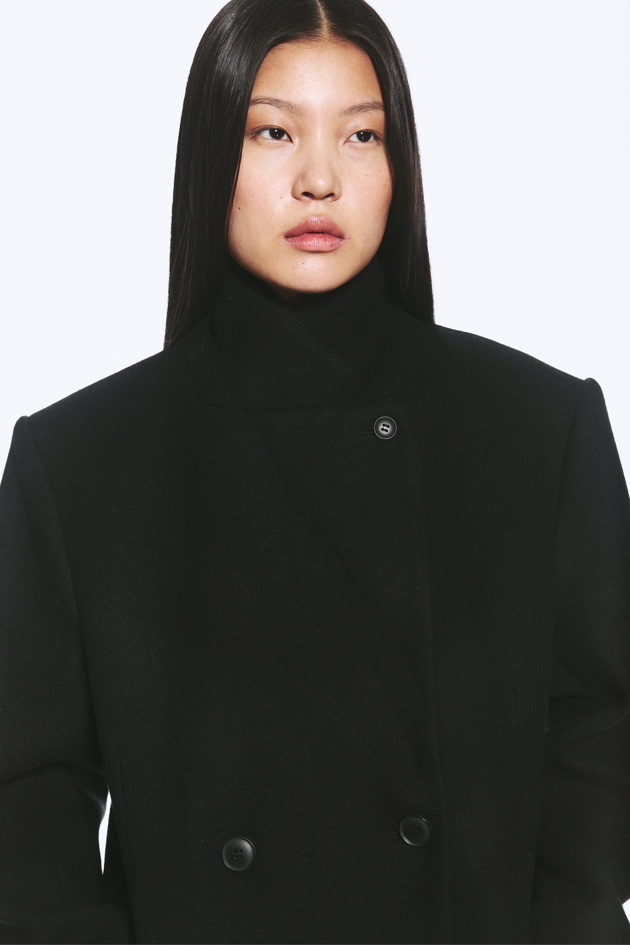 Black - LOGAN DOUBLE-BREASTED WOOL-BLEND COAT - 2