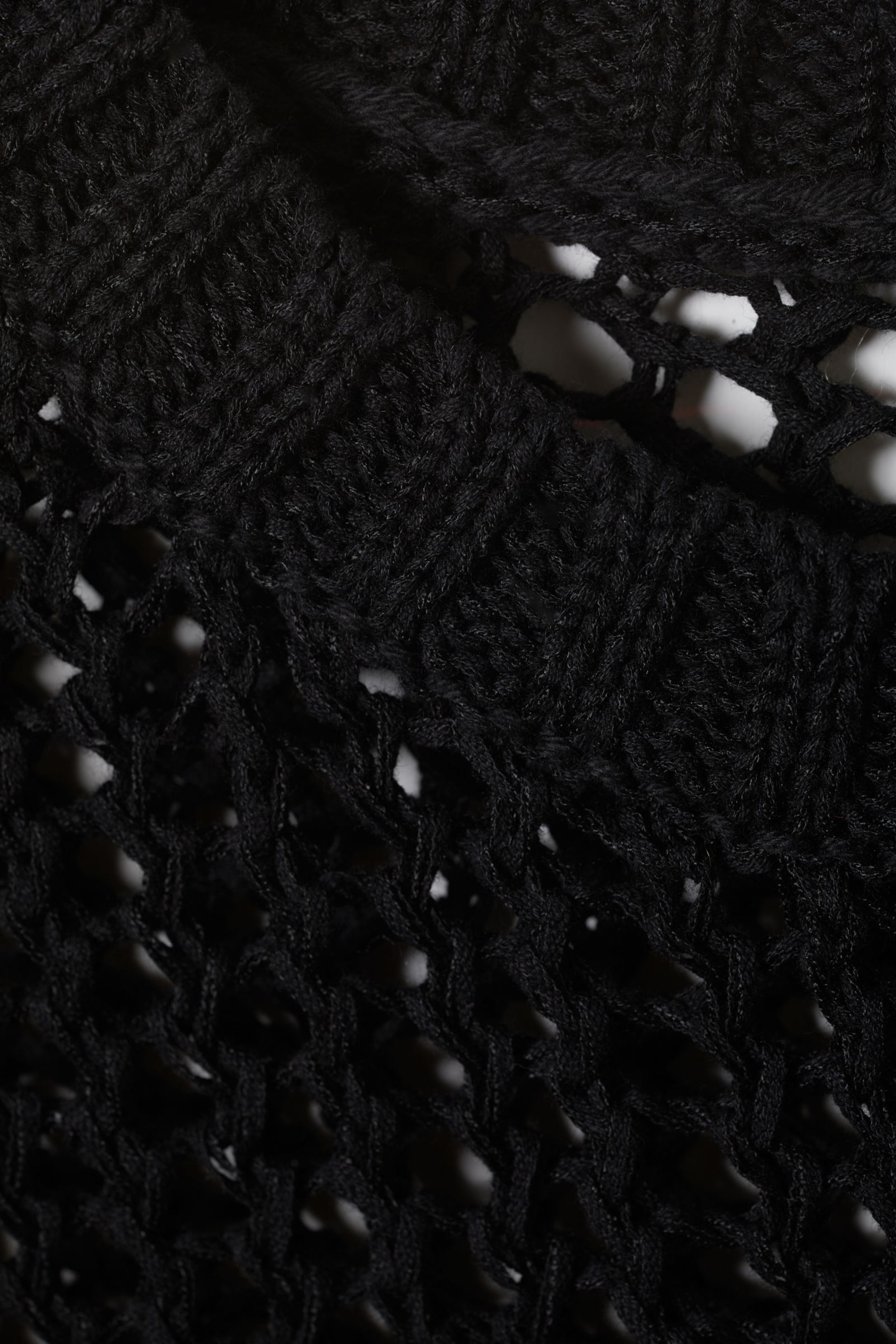 Black - Knitted Net Sweater - 1