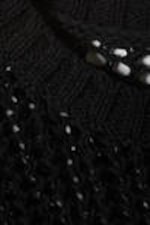 Black - Knitted Net Sweater - 1