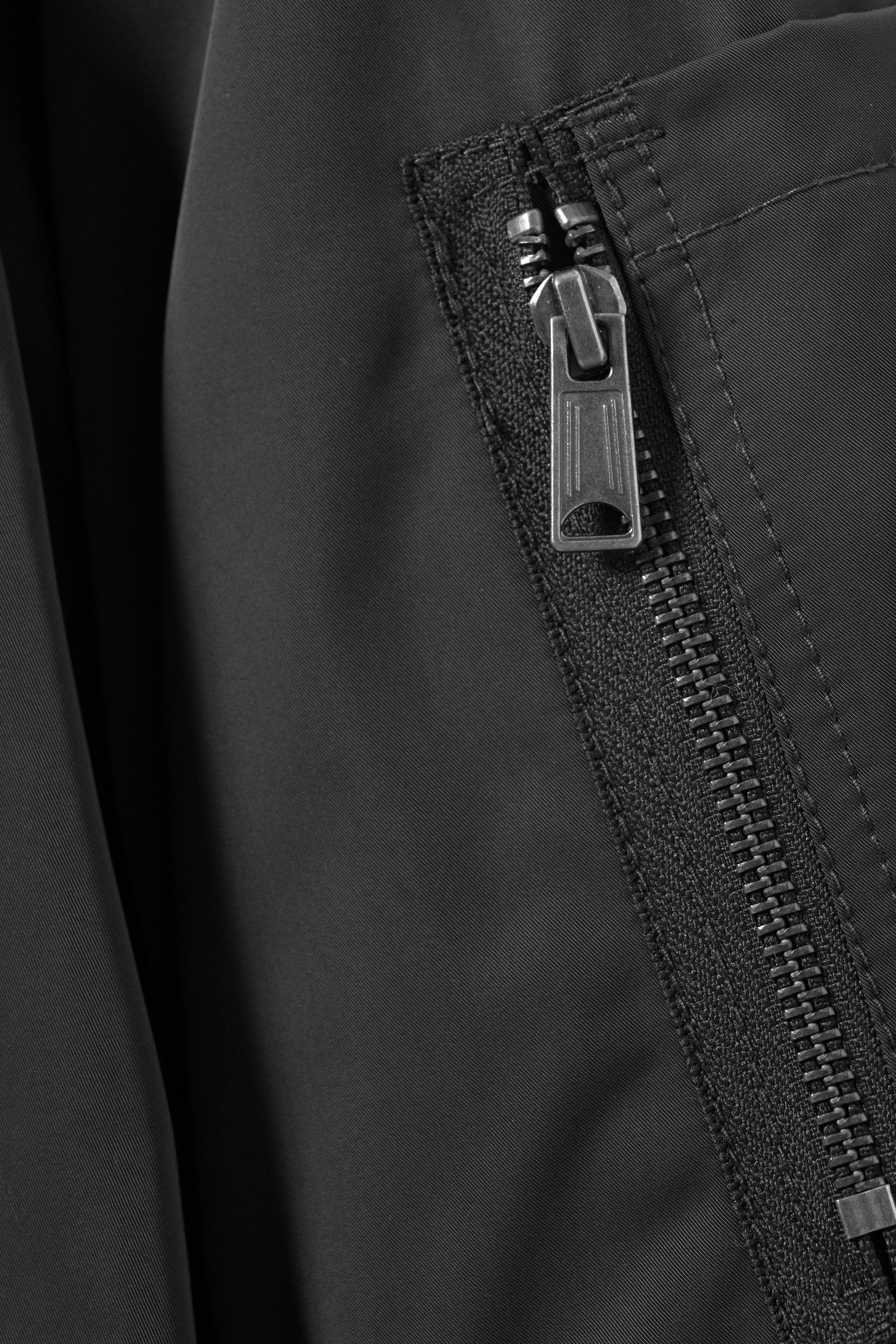 Mörkgrå - Oversized bomberjacka i twill - 7