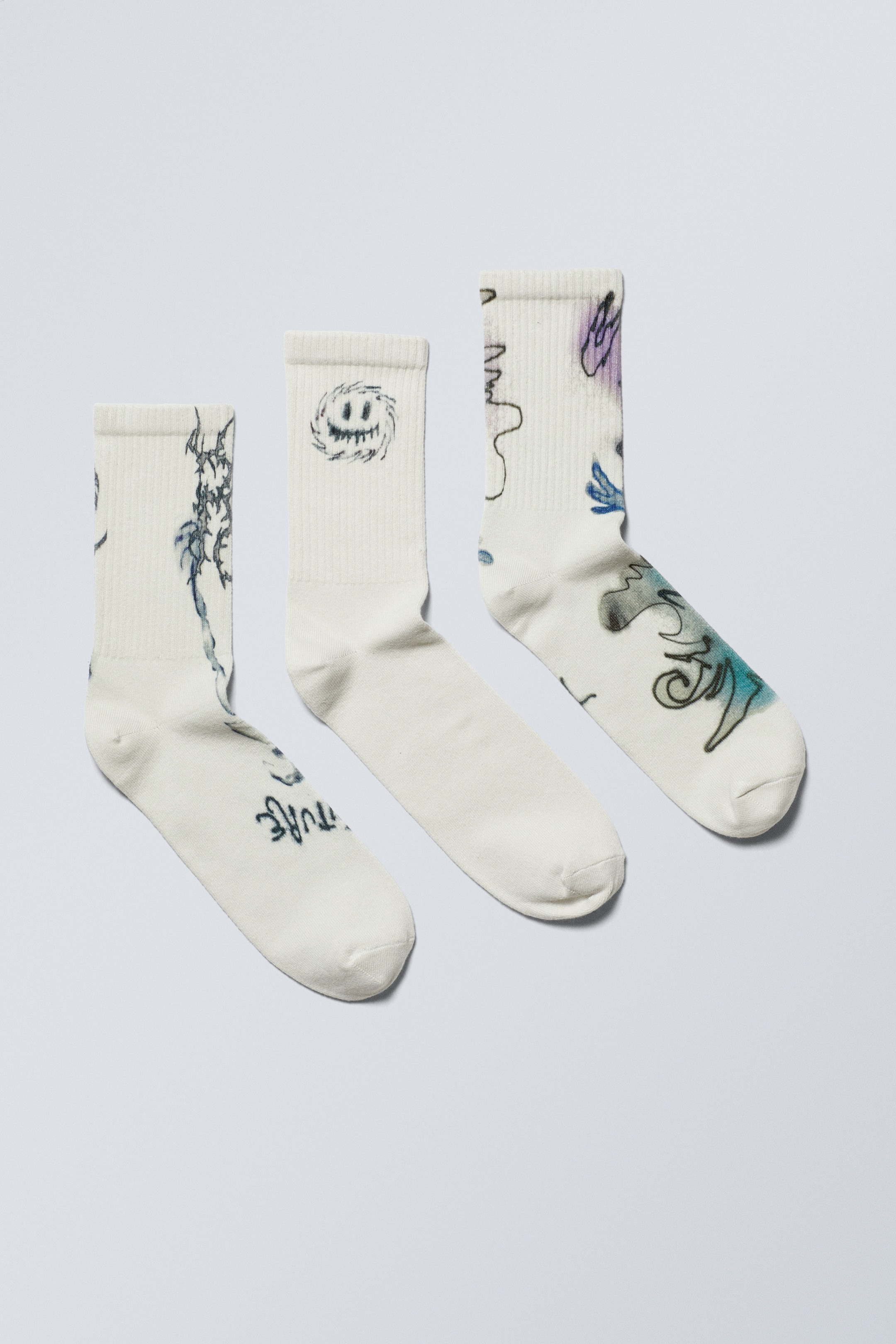 Mix graphique - Lot de 3 paires de chaussettes de sport graphiques - 0