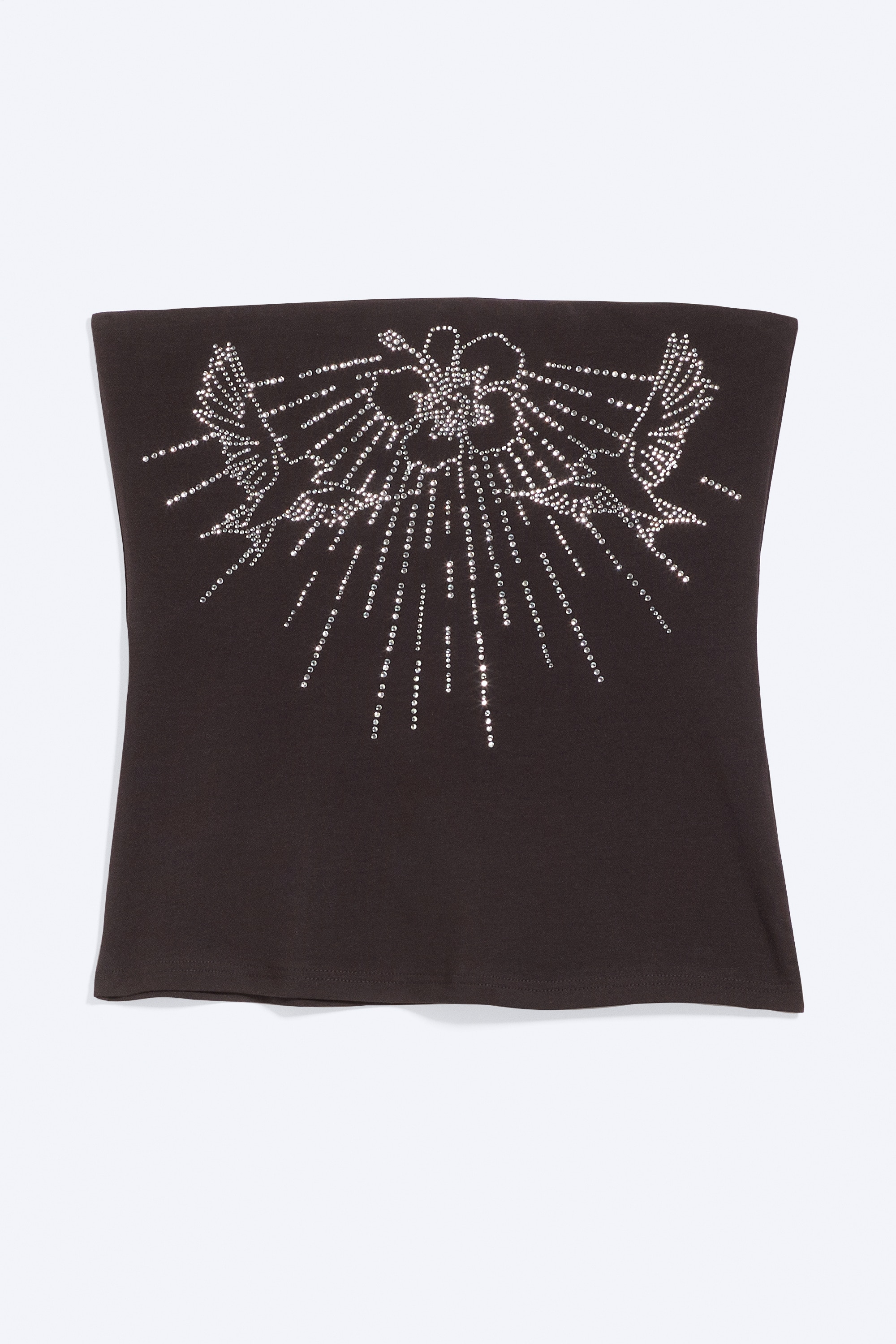 Strass tubetop - Donkerbruin - Strass