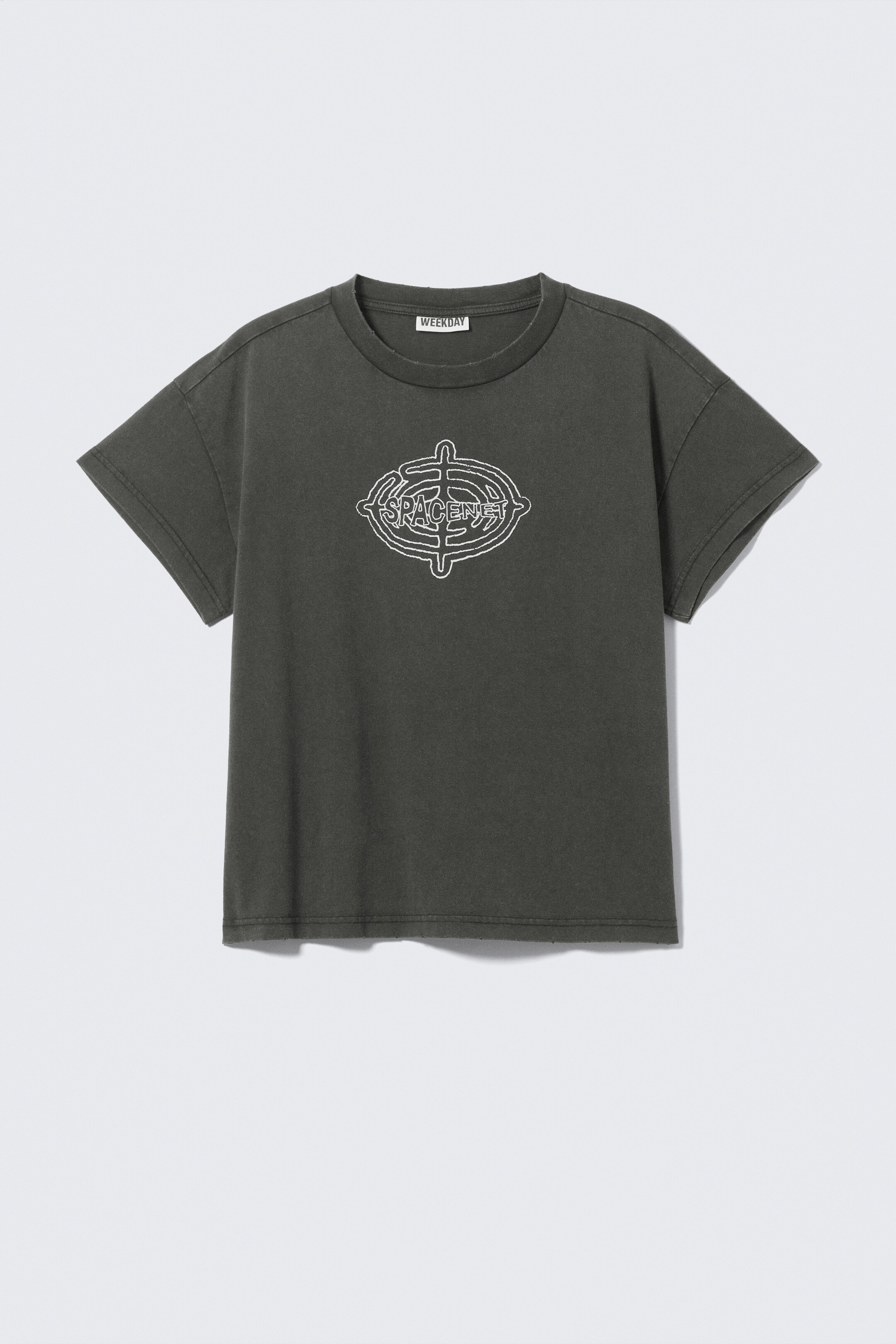 Ver imagem maior: T-shirt de algodão boxy com estampado - Cinzento-escuro - Spacenet - HOMEM | H&M PT 1