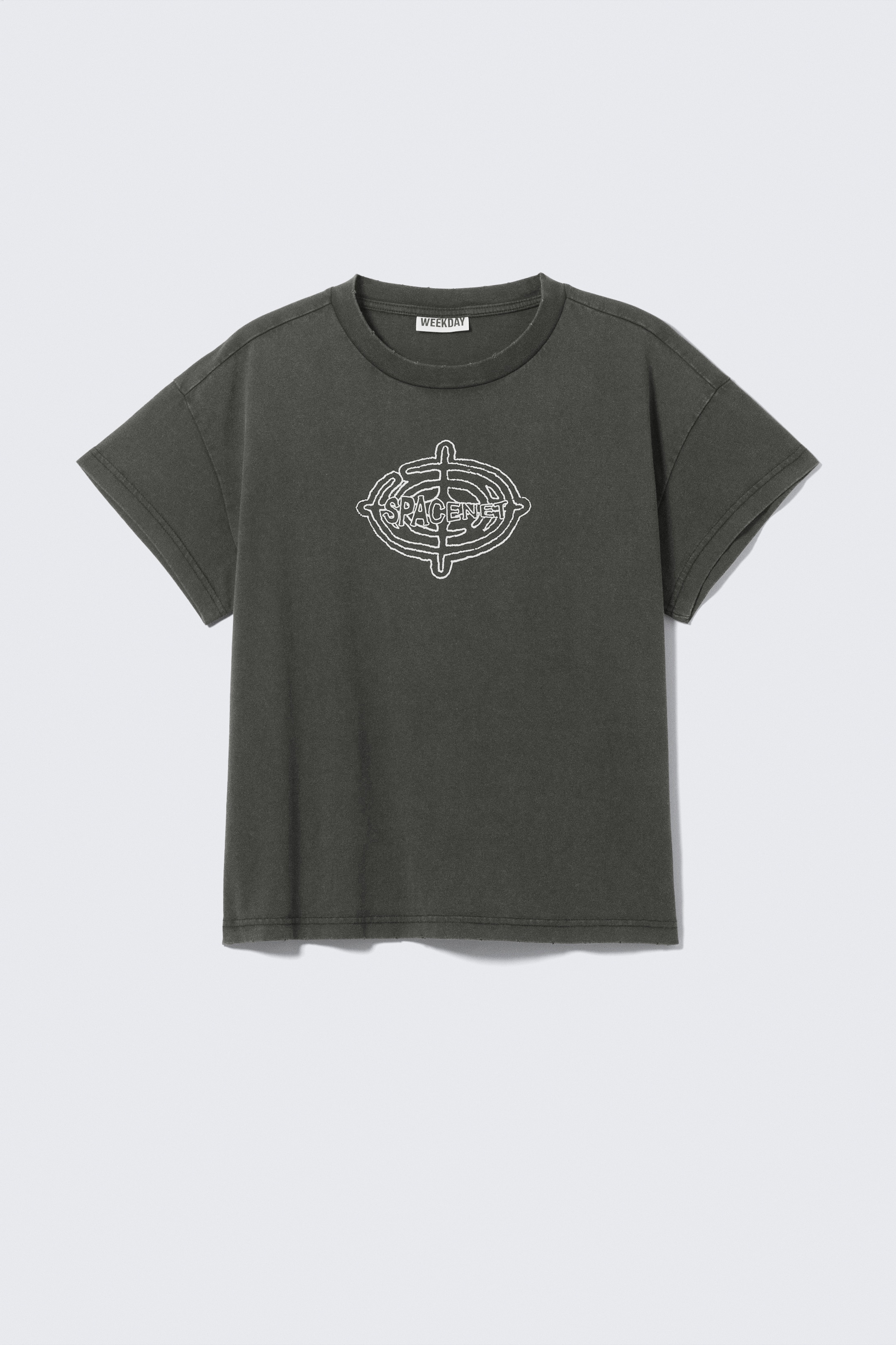 Ver imagem maior: T-shirt de algodão boxy com estampado - Cinzento-escuro - Spacenet - HOMEM | H&M PT 4