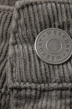 Dark Khaki Green - Low Waist Slim Straight Corduroy Trousers - 1