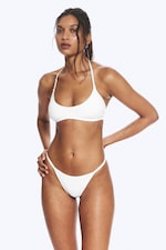 White - 2-pack Mid Rise Ribbed Tanga Thongs - 0