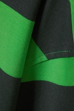 Black & Green Stripe - Long-Sleeved Oversized Cotton T-shirt - 1