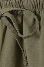 Mörk khakigrön - Lediga tvättade ripstop-byxor - 1