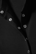 Black - Long-Sleeved Popper Mini Dress - 5