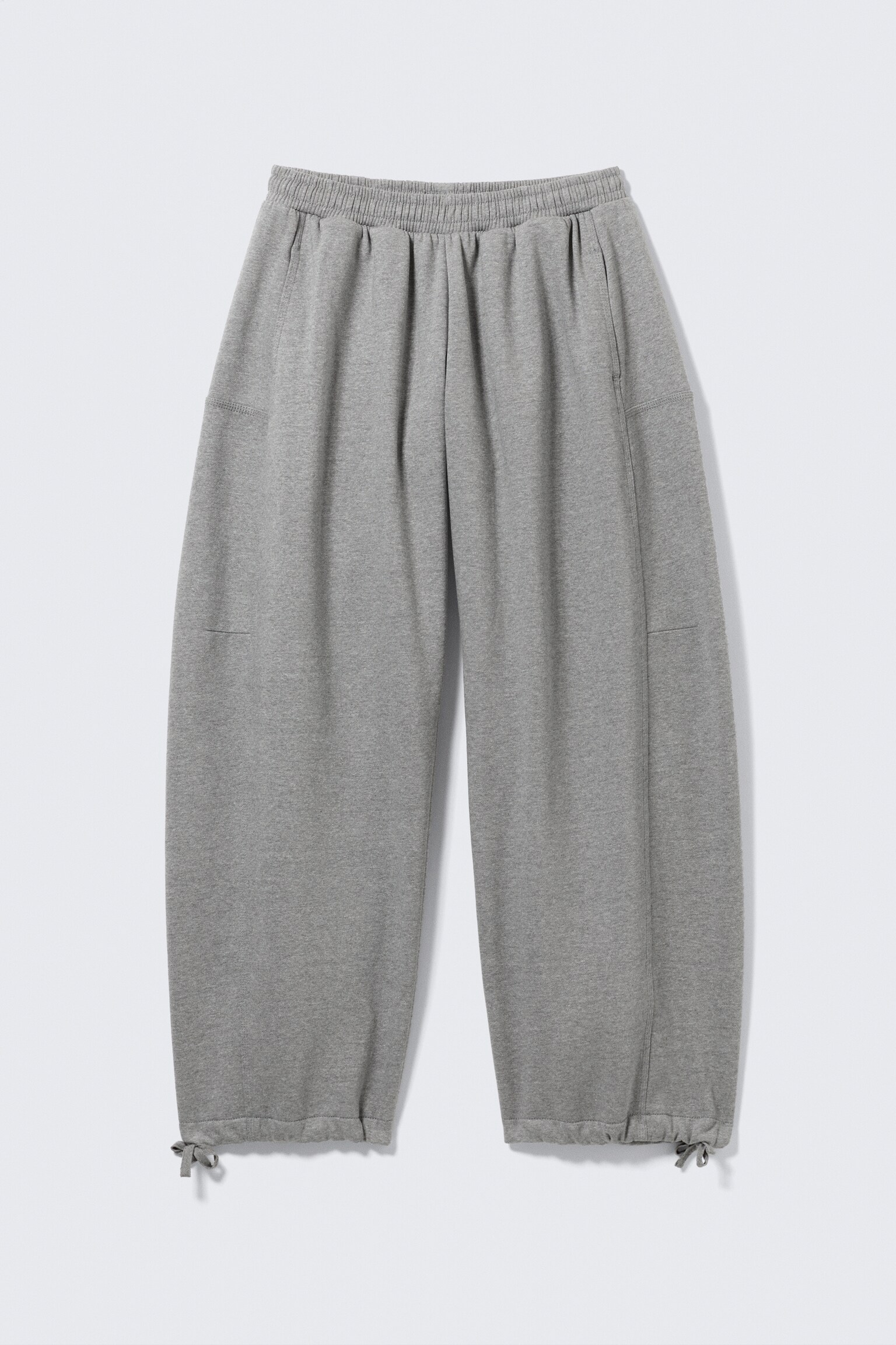 Locker geschnittene Sweatpants aus Baumwollfleece - Grau meliert - 2